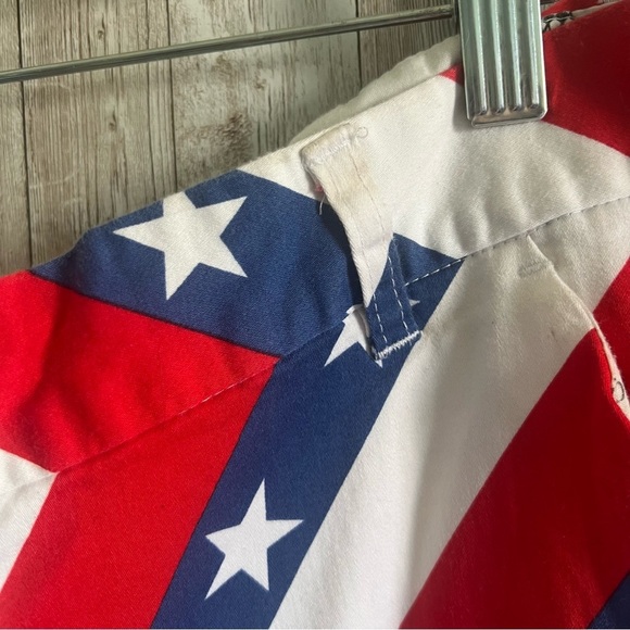 Royal & Awesome Red and White Golf Shorts with Patriotic Stripes 42 - Picture 5 of 8